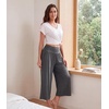 image:imageWiWi Womens Wide Leg Capri Pants Viscose from Bamboo Palazzo Lounge Bottoms with Pockets High Waist Pajama Bottom SXXLDark Heather Grey