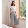 image:imageWiWi Womens Wide Leg Capri Pants Viscose from Bamboo Palazzo Lounge Bottoms with Pockets High Waist Pajama Bottom SXXLHeather Grey