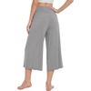 image:imageWiWi Womens Wide Leg Capri Pants Viscose from Bamboo Palazzo Lounge Bottoms with Pockets High Waist Pajama Bottom SXXLHeather Grey