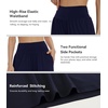 image:imageWiWi Womens Wide Leg Capri Pants Viscose from Bamboo Palazzo Lounge Bottoms with Pockets High Waist Pajama Bottom SXXLNavy