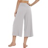 image:imageWiWi Womens Wide Leg Capri Pants Viscose from Bamboo Palazzo Lounge Bottoms with Pockets High Waist Pajama Bottom SXXLOat Milk