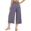 image:imageWiWi Womens Wide Leg Capri Pants Viscose from Bamboo Palazzo Lounge Bottoms with Pockets High Waist Pajama Bottom SXXLPurplish Grey