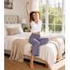 image:imageWiWi Womens Wide Leg Capri Pants Viscose from Bamboo Palazzo Lounge Bottoms with Pockets High Waist Pajama Bottom SXXLPurplish Grey