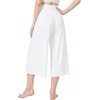 image:imageWiWi Womens Wide Leg Capri Pants Viscose from Bamboo Palazzo Lounge Bottoms with Pockets High Waist Pajama Bottom SXXLRaw White