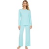 image:imageWiWi Bamboo Viscose Pajama Set for Women Super Soft Long Sleeve Top with Pants Loungewear Cooling 2 Piece Pjs Sets SXXLAaqua