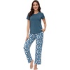 image:imageWiWi Bamboo Viscose Pajama Sets for Women Soft Sleepwear with Pants Set Stretchy 2 Pieces Pjs SXXLStyle BgreenGreen Dots