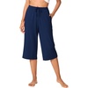 image:imageWiWi Bamboo Viscose womens capri pants Wide Leg Pajama Super Soft Lounge knit Sleep shorts Cooling Pj Bottoms SXXLAdark Blue