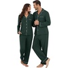 image:imageWiWi Couples Pajamas Set Women amp Men Super Soft Long Sleeve Sleepwear 1Pack Cool Bamboo Viscose PJs Set with Pockets SXXLBlackish Green