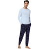 image:imageWiWi Mens Bamboo Viscose Pajama Sets Super Soft Long Sleeve Sleepwear Loungewear Cooling Pjs with Pockets Drawstring SXXLAlight BlueSkiing on Navy