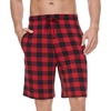image:imageWiWi Mens Pajama Shorts Super Soft Lounge Bottoms Bamboo Viscose Cooling Sleep Bottom with Pockets S3XAred Buffalo Plaid