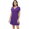 image:imageWiWi Nightgowns for Women Short Sleeve Sleepshirt Pajama Shirt Viscose from bamboo Soft Sleep Dress Vneck Nightshirt SXXLBlilac