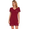 image:imageWiWi Nightgowns for Women Soft Short Sleeve Sleep Nightgown Viscose from Bamboo Night Shirt Sleepwear SXXLAwine Red