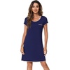 image:imageWiWi Nightgowns for Women Soft Short Sleeve Sleep Nightgown Viscose from Bamboo Night Shirt Sleepwear SXXLCnavy