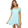 image:imageWiWi Nightgowns for Women Viscose from Bamboo Short Sleeve Sleepwear Super Soft Sleep Shirts Cool Plus Size Nightdress S4XAqua