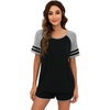 image:imageWiWi Pajamas Set for Women Cooling Short Sleeve Sleepwear Soft Knit Shorts Pjs Sets Viscose from Bamboo SXXLBblack