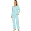 image:imageWiWi Pajamas Sets for Women Soft Long Sleeve Tops and Pants Sleepwear Ladies Pjs Viscose from Bamboo Pj SXXLDaqua