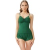 image:imageWiWi Pajamas for Women Super Soft Sleeveless Top with Shorts Cooling Pajama Sets Bamboo Viscose 2 Piece Sleepwear Set S4XBdark Green