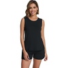 image:imageWiWi Pajamas for Women Tank Top Pajama Set Sleeveless Viscose from Bamboo Sleepwear Soft Shorts Pjs Sets Pj Loungewear SXXLBlack