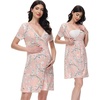 image:imageWiWi Soft Viscose from Bamboo 3 in 1 MaternityDeliveryNursing Labor Nightgowns Breastfeeding Sleep Shirt Gowns SXXLApinkFloral