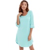 image:imageWiWi Super Soft Nightgowns for Women 34 Sleeve Cooling Nightshirts Sleepwear Bamboo Viscose Dress S4XAaqua
