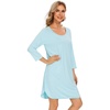 image:imageWiWi Super Soft Nightgowns for Women 34 Sleeve Cooling Nightshirts Sleepwear Bamboo Viscose Dress S4XEaqua