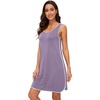 image:imageWiWi Tank Nightgown for Women Soft Comfy Sleeveless Sleep Gowns Viscose from Bamboo Cooling Sleepwear SXXLDviolet