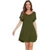 image:imageWiWi Viscose from Bamboo Nightgowns for Women Lightweight Casual Nightgown Short Sleeve Sleep Shirt Soft Summer Night SXXLAarmy Green