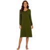 image:imageWiWi Viscose from Bamboo Nightgowns for Women Long Sleeve Nightgown Soft Pajamas Warm Pj Dress SXXLAarmy Green