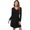 image:imageWiWi Viscose from Bamboo Nightgowns for Women Long Sleeve Sleep Shirts Soft Sleepwear Pajamas Nightshirts SXXLBblack