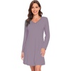 image:imageWiWi Viscose from Bamboo Nightgowns for Women Long Sleeve Sleep Shirts Soft Sleepwear Pajamas Nightshirts SXXLBviolet