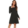 image:imageWiWi Viscose from Bamboo Nightgowns for Women Long Sleeve Sleep Shirts Soft Sleepwear Pajamas Nightshirts SXXLCblack
