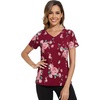 image:imageWiWi Viscose from Bamboo Pajama Tops for Women Super Soft Short Sleeve Tee V Neck Sleep Cooling TShirt Pjs Sleepwear SXXLAredPink Rose