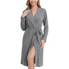 image:imageWiWi Viscose from Bamboo Robe for Women Soft Lightweight Bathrobe with Pockets Kimono Spa Robes Cooling Loungewear SXXLAdark Heather Grey