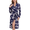 image:imageWiWi Viscose from Bamboo Robe for Women Soft Lightweight Bathrobe with Pockets Kimono Spa Robes Cooling Loungewear SXXLAnavy Floral