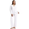 image:imageWiWi Viscose from Bamboo Womens Pajamas Set Super Soft Button Down Top and Pants Sleepwear Cooling Pjs S3XAraw White