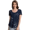 image:imageWiWi Womens Bamboo Viscose Scoop Neck Short Sleeve T Shirt Casual Summer Cooling Basic Tee Tops Soft Lounge Pajamas SXXLBnavy Stars