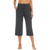 image:imageWiWi Womens Bamboo Viscose Super Soft Capri Wide Leg Yoga Pants Capris Sweatpants Lounge Bottoms with Pockets SXXLCharcoal