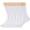 image:imageWiWi Womens Crew Socks Viscose Bamboo Casual Socks Super Soft Seamless Toe Sock Solid Cozy Calf Socks 6 PairsWhite 6 Pairs