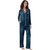 image:imageWiWi Womens Pajama Set Button Down Sleepwear Soft Bamboo Viscose Loungewear with Pockets 2 Piece PJ Sleepwear SXXLBblue Flowers