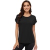 image:imageWiWi Womens Pajama Tops Soft Crew Neck Sleep Shirt Loose Short Sleeves TShirt Viscose from Bamboo SXXLBlack