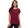image:imageWiWi Womens Pajama Tops Soft Crew Neck Sleep Shirt Loose Short Sleeves TShirt Viscose from Bamboo SXXLBurgundy