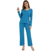 image:imageWiWi Womens Pajamas Set Sleepwear Loungewear Long Sleeve Pajama Sets Soft Pjs Viscose from Bamboo 2 Piece PJ SXXLCteal Blue