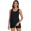 image:imageWiWi Womens Sleeveless Pajama Set Summer Sleepwear Soft Pjs Sets Tank Top Shorts Loungewear Viscose from Bamboo SXXLBlack