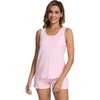 image:imageWiWi Womens Sleeveless Pajama Set Summer Sleepwear Soft Pjs Sets Tank Top Shorts Loungewear Viscose from Bamboo SXXLPink