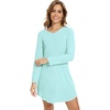 image:imageWiWi Womens Viscose from Bamboo Nightgown Long Sleeve Nightshirt Soft Sleep Dress Loose Comfy Pajama Sleepwear SXXLBaqua