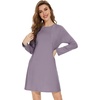 image:imageWiWi Womens Viscose from Bamboo Nightgowns Long Sleeve Cooling Crewneck Sleepshirts Casual Gown Super Soft Sleep Shirt SXXLCviolet