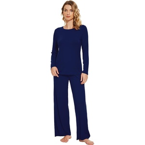 image:imageWiWi Bamboo Viscose Pajama Set for Women Super Soft Long Sleeve Top with Pants Loungewear Cooling 2 Piece Pjs Sets SXXLAnavy
