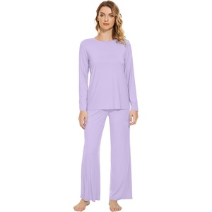 image:imageWiWi Bamboo Viscose Pajama Set for Women Super Soft Long Sleeve Top with Pants Loungewear Cooling 2 Piece Pjs Sets SXXLAtaro Purple