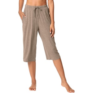 image:imageWiWi Bamboo Viscose womens capri pants Wide Leg Pajama Super Soft Lounge knit Sleep shorts Cooling Pj Bottoms SXXLAcamel