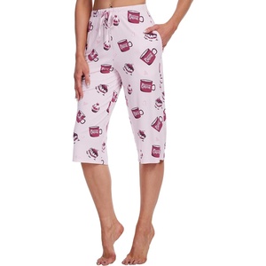 image:imageWiWi Bamboo Viscose womens capri pants Wide Leg Pajama Super Soft Lounge knit Sleep shorts Cooling Pj Bottoms SXXLAcoffee Cup